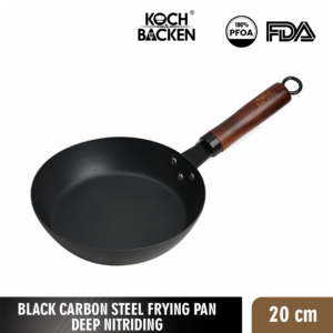 Black Carbon Frying Pan Deep Nitriding 20cm