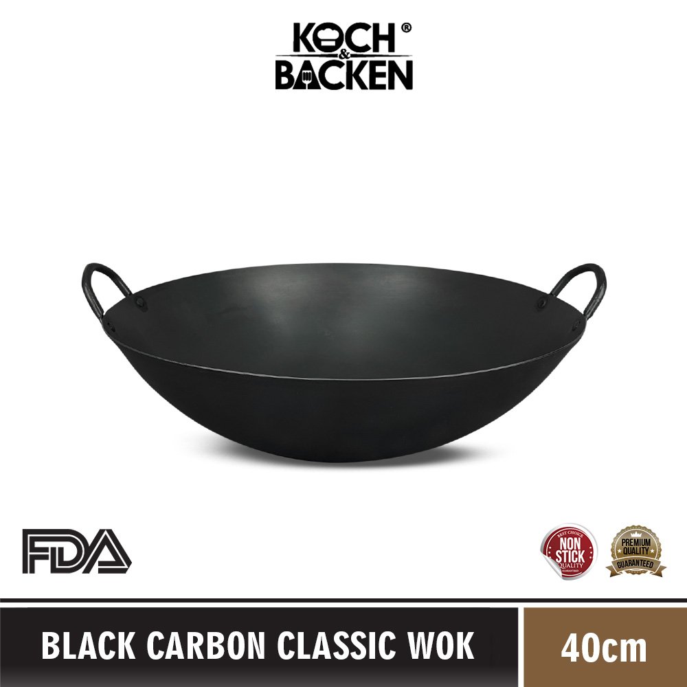 Black Carbon Wok Classic Preseasoned 40cm