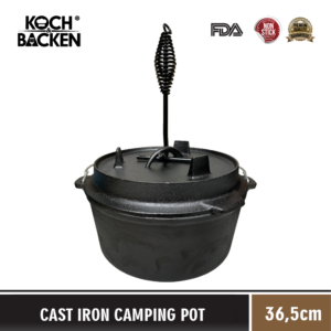 Cast Iron Camping Pot Dutch Oven 36,5cm
