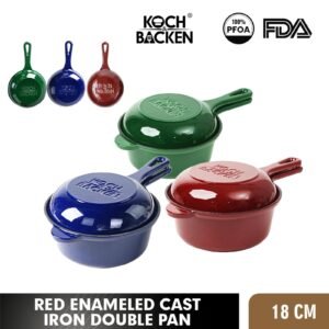 Enamel Cast Iron 2in1 Deep Fry Pan 18cm