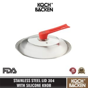 KOCH&BACKEN Stainless Steel Lid 304 With Silicone Knob - Tutup Panci Stainless Anti Karat