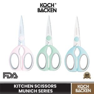 KOCH&BACKEN Stainless Steel Daily Kitchen Scissors Soft Grip - Gunting Dapur Tajam Multifungsi