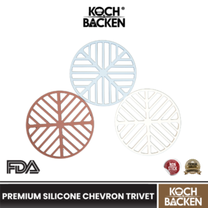 KOCH&BACKEN Premium Silicone Chevron Trivet - Tatakan Alas Panci Silikon Tahan Panas Tebal