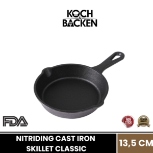 KOCH&BACKEN Nitriding Pre-seasoned Cast Iron Skillet Classic - Panci Wajan Besi Cor Murni Anti Lengket