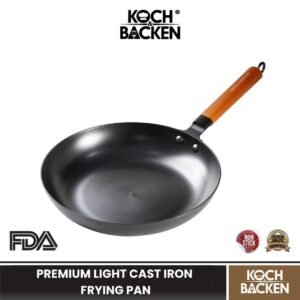 HealthIron Premium Super Light Cast Iron Frying Pan - Panci Penggorengan Wajan Besi Cor Anti Lengket