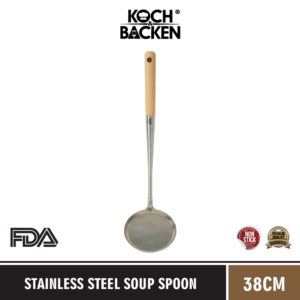 KOCH&BACKEN Stainless Steel Utensil Oil Spoon Rosewood Anti-scalding 38cm - Spatula Sutil Stainless 304 Tebal Sodet Gagang Kayu