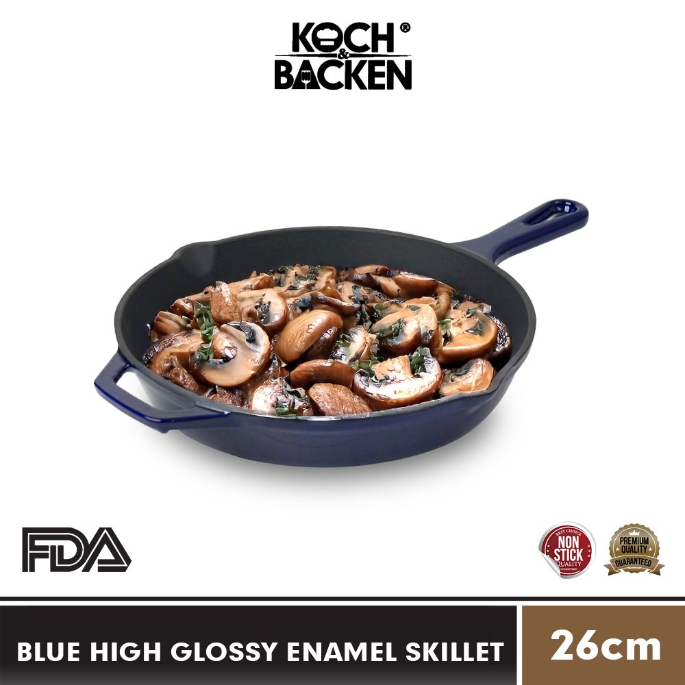 Blue HIGH GLOSSY ENAMEL SKILLET-2