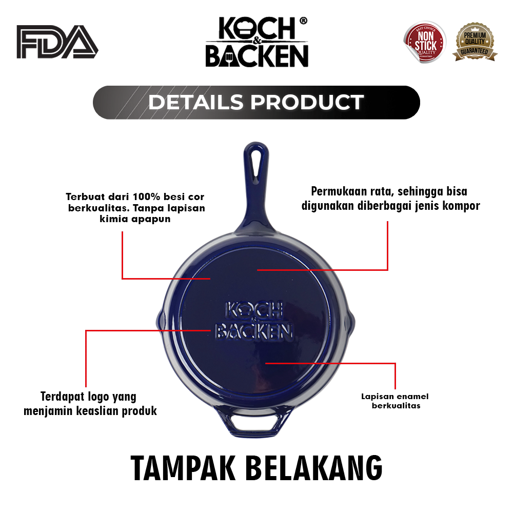 Blue HIGH GLOSSY ENAMEL SKILLET-5