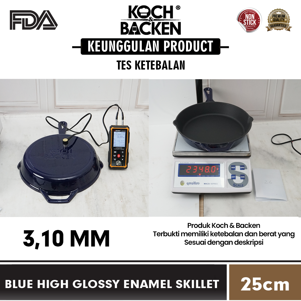 Blue HIGH GLOSSY ENAMEL SKILLET-6