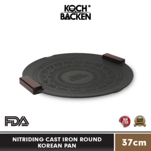 KOCH&BACKEN Nitriding Cast Iron Korean Pan 37cm - Wajan Anti Lengket