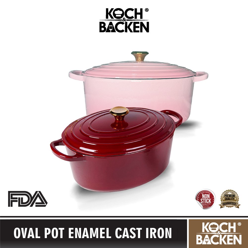 KOCH&BACKEN Enamel Cast Iron Oval Pot Sourdough Bread Pan Variant
