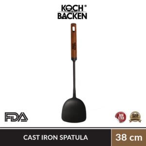 KOCH&BACKEN Cast Iron Spatula 38cm - Spatula Besi Cor Sutil Gagang Kayu Premium