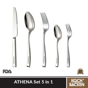 KOCH&BACKEN Athena Stainless Steel Cutlery Set – Sendok Garpu Pisau SUS 304 Premium Set Alat Makan Stainless