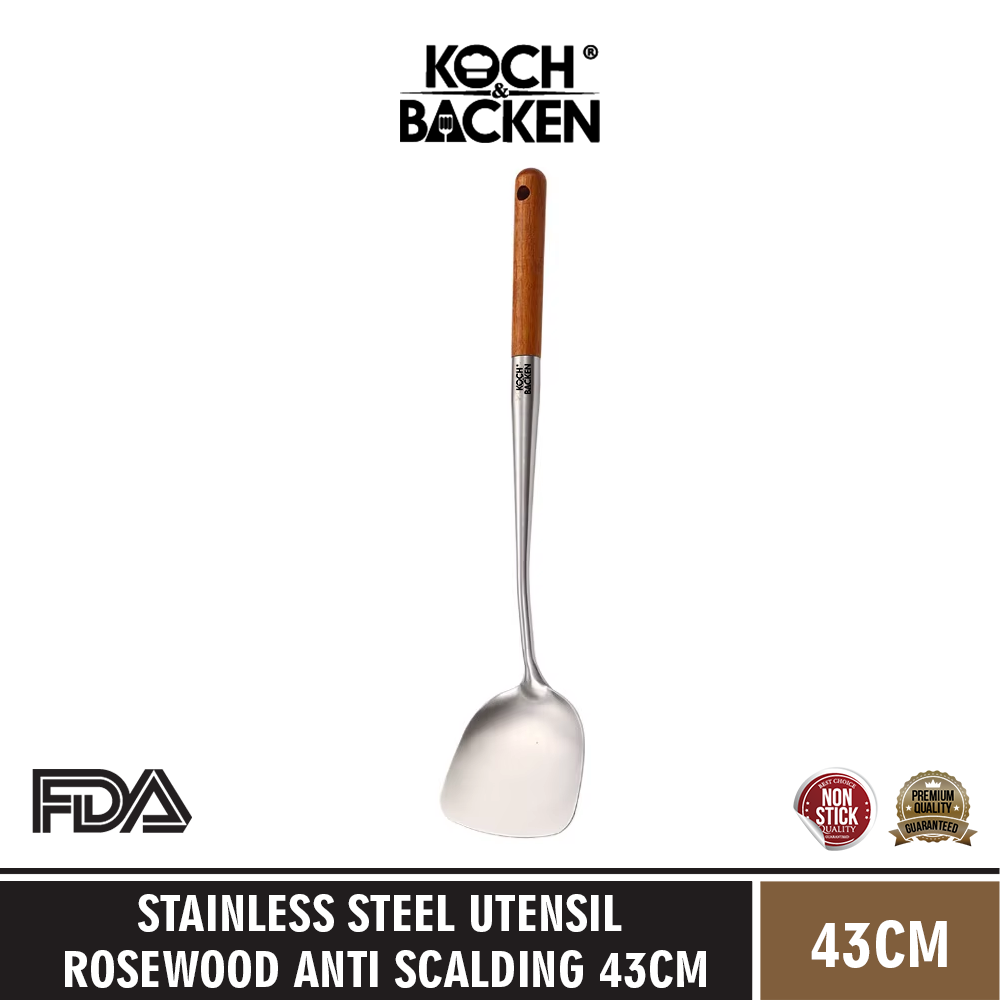 Stainles Steel Utensil Rosewood Anti Scalding 43CM_1