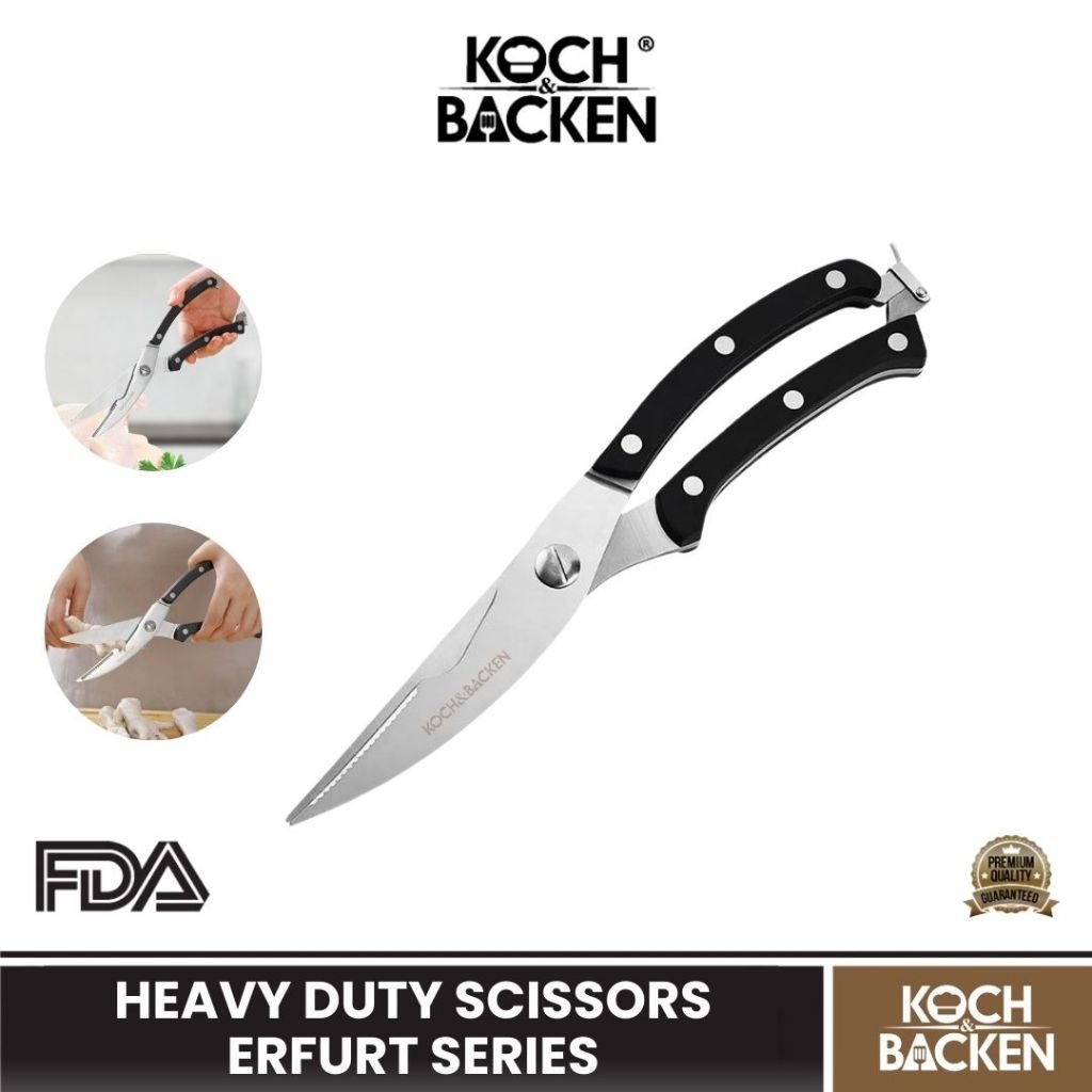 KOCH&BACKEN Premium Kitchen Scissors Shears Stainless Steel - Gunting Dapur Serbaguna Tajam Anti Karat